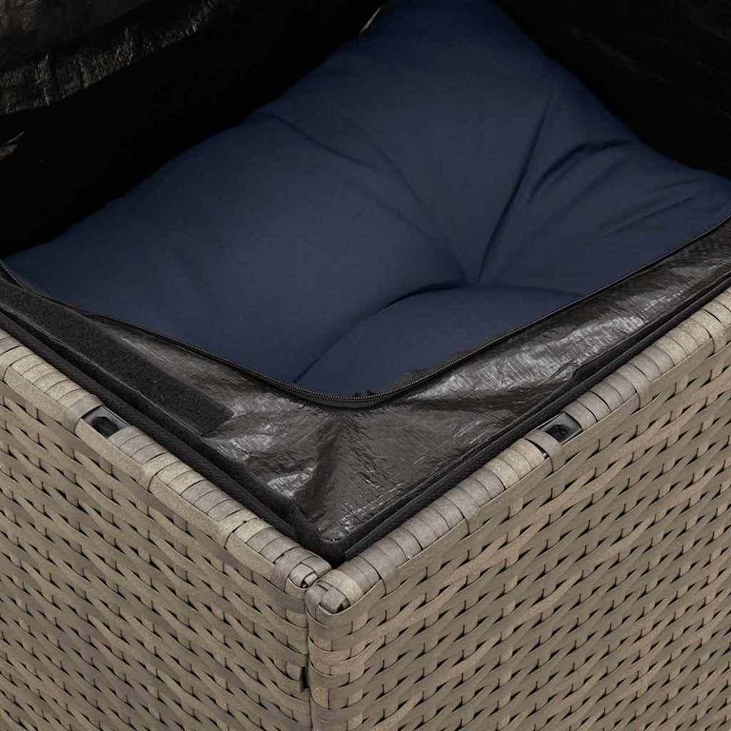 Gartensofa 2-Sitzer mit Kissen Grau Poly Rattan