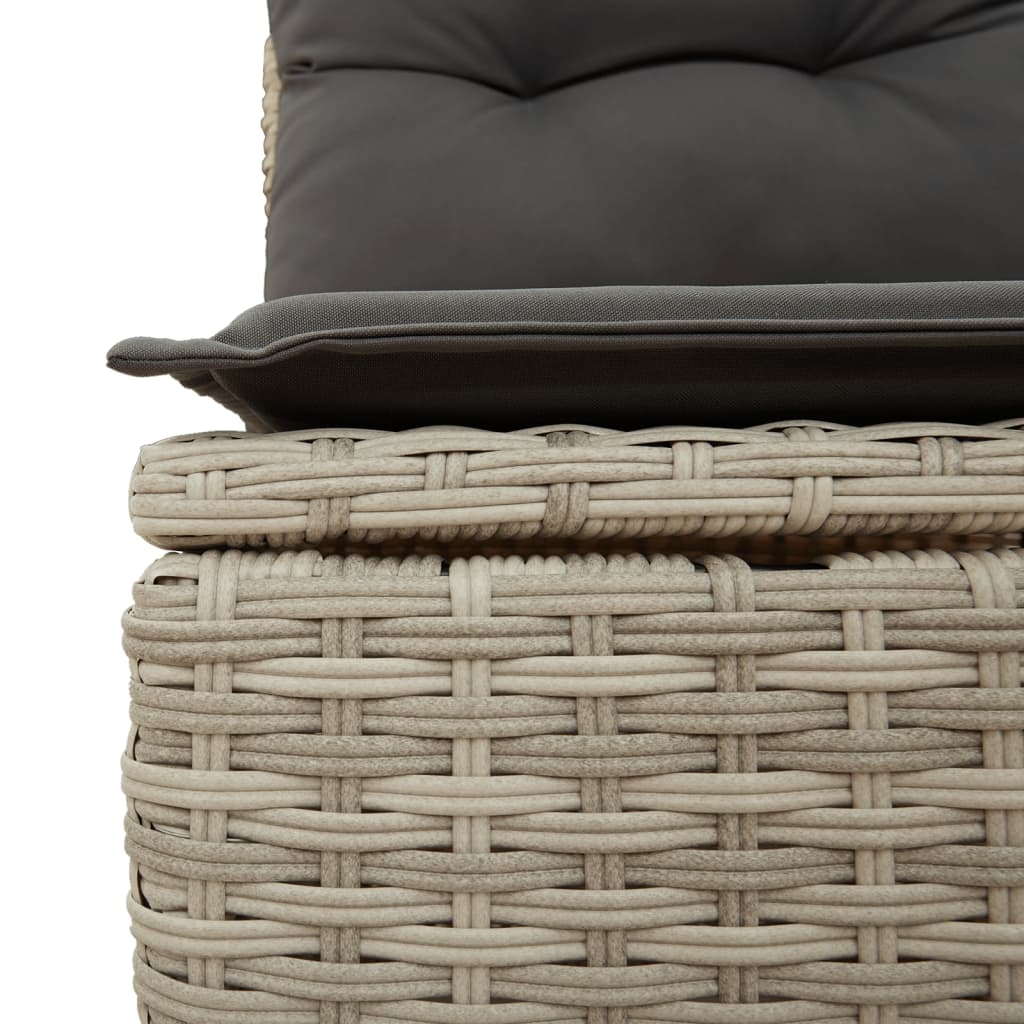 Garden Sofa with Cushions 4-Seater Light Grey Poly Rattan