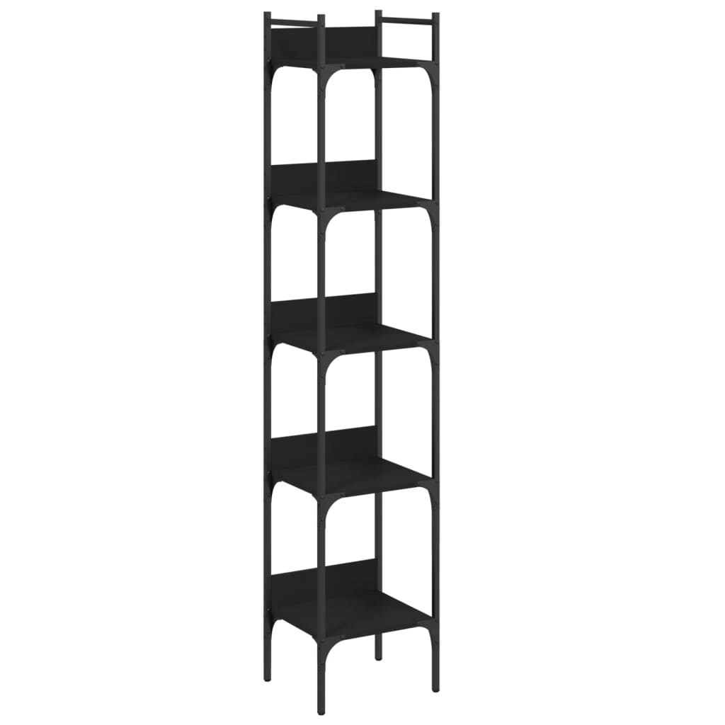 Bibliothèque 5 étagères noir 35x30x174 cm matériau bois