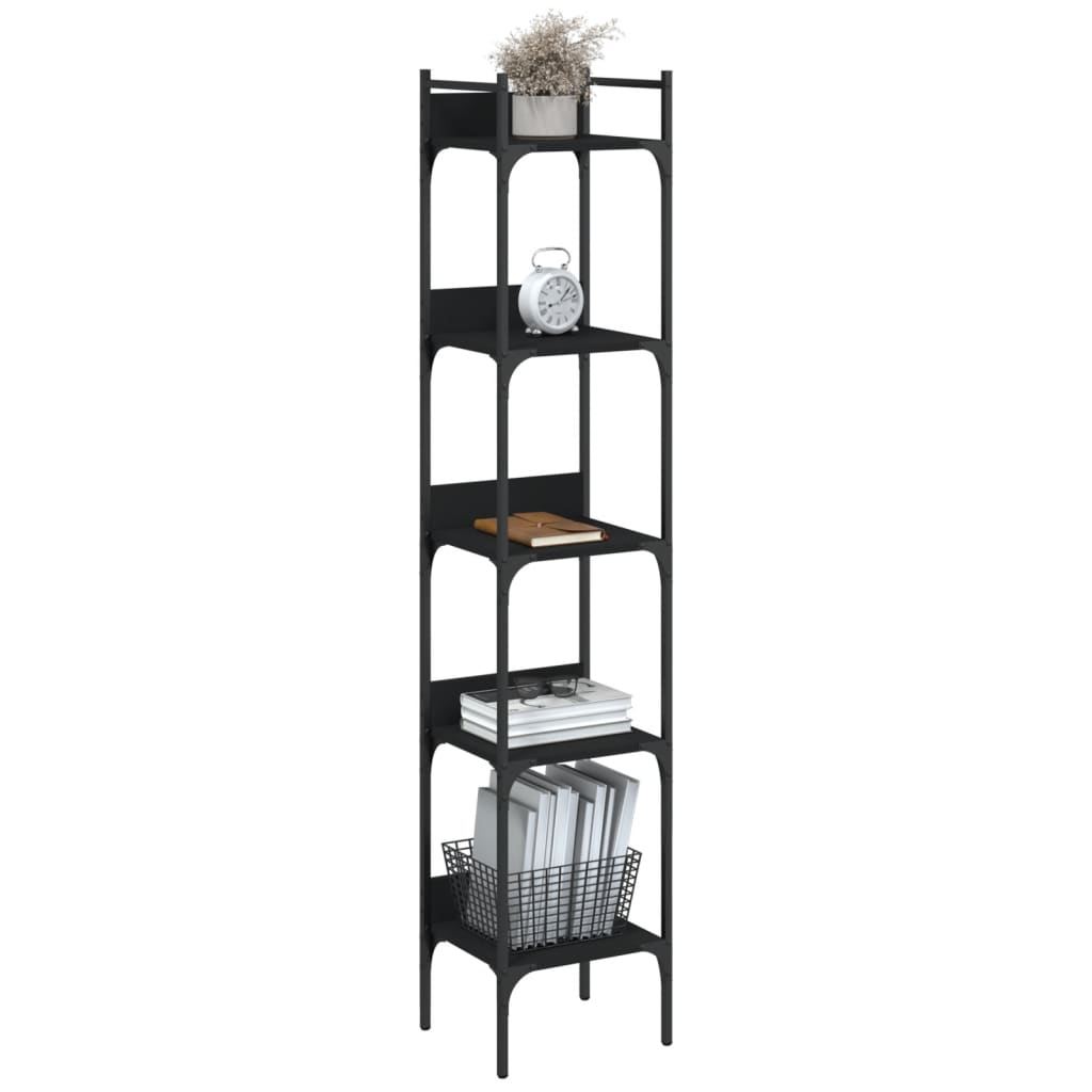 Bibliothèque 5 étagères noir 35x30x174 cm matériau bois