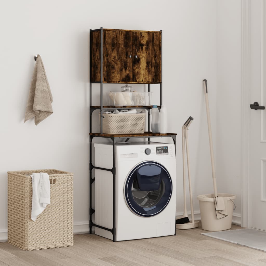 Washing machine cabinet smoked oak 68x48.5x194 cm