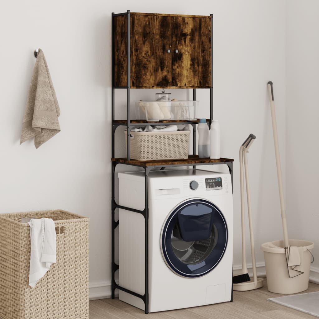 Washing machine cabinet smoked oak 68x48.5x194 cm