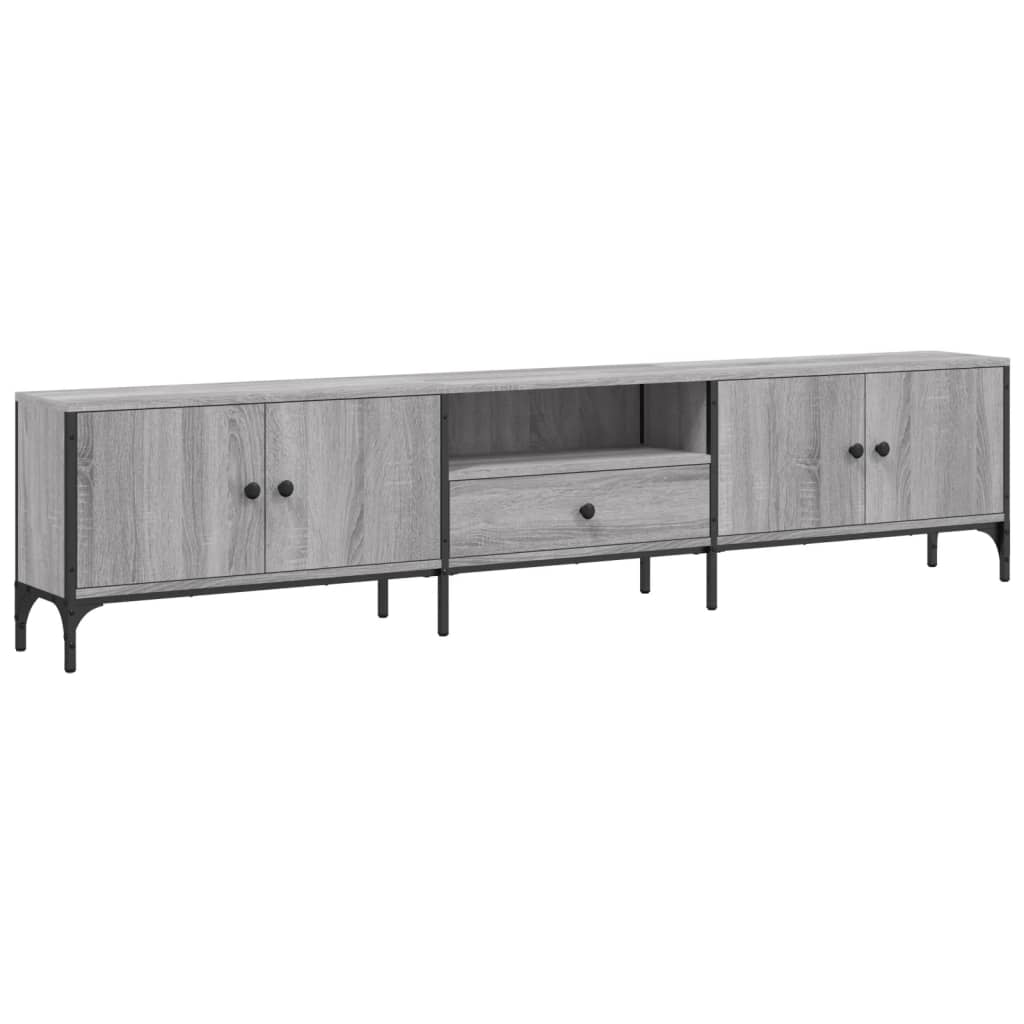 Meuble TV avec tiroir gris Sonoma 200x25x44 cm en bois