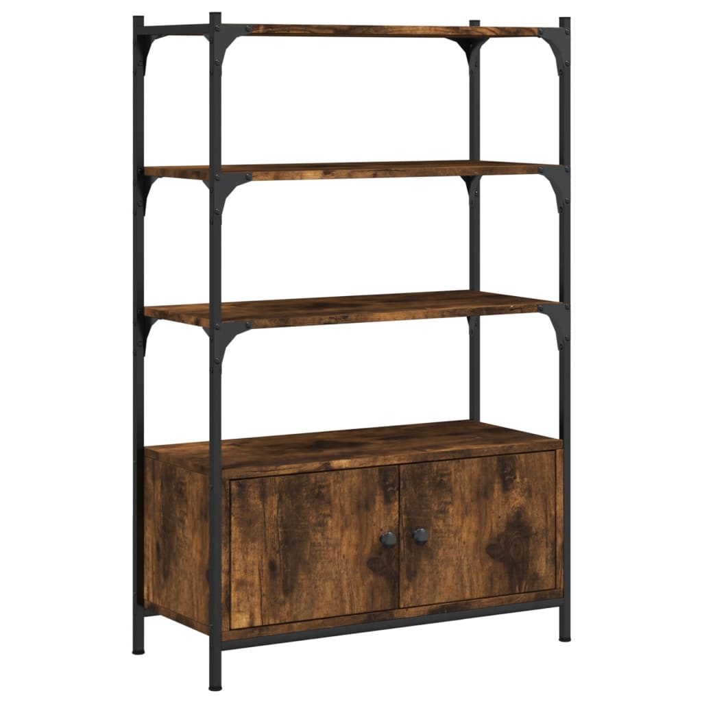 Bibliothèque 3 compartiments chêne fumé 70x30x109,5 cm matière bois