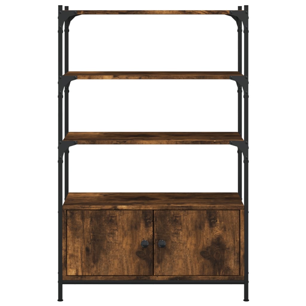 Bibliothèque 3 compartiments chêne fumé 70x30x109,5 cm matière bois