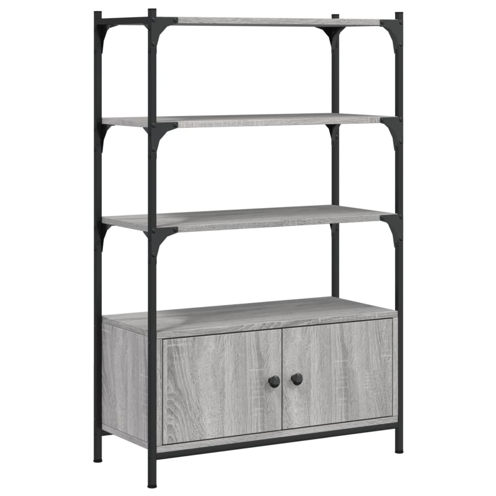 Bibliothèque 3 compartiments gris Sonoma 70x30x109,5 cm matière bois