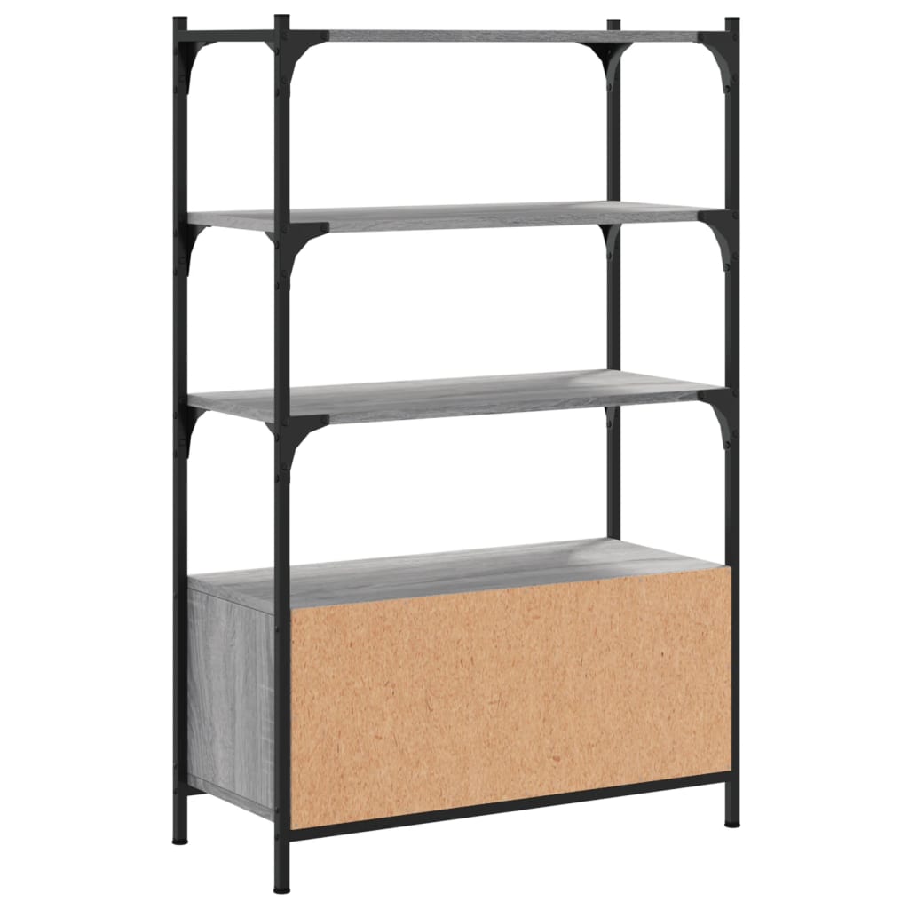 Bibliothèque 3 compartiments gris Sonoma 70x30x109,5 cm matière bois