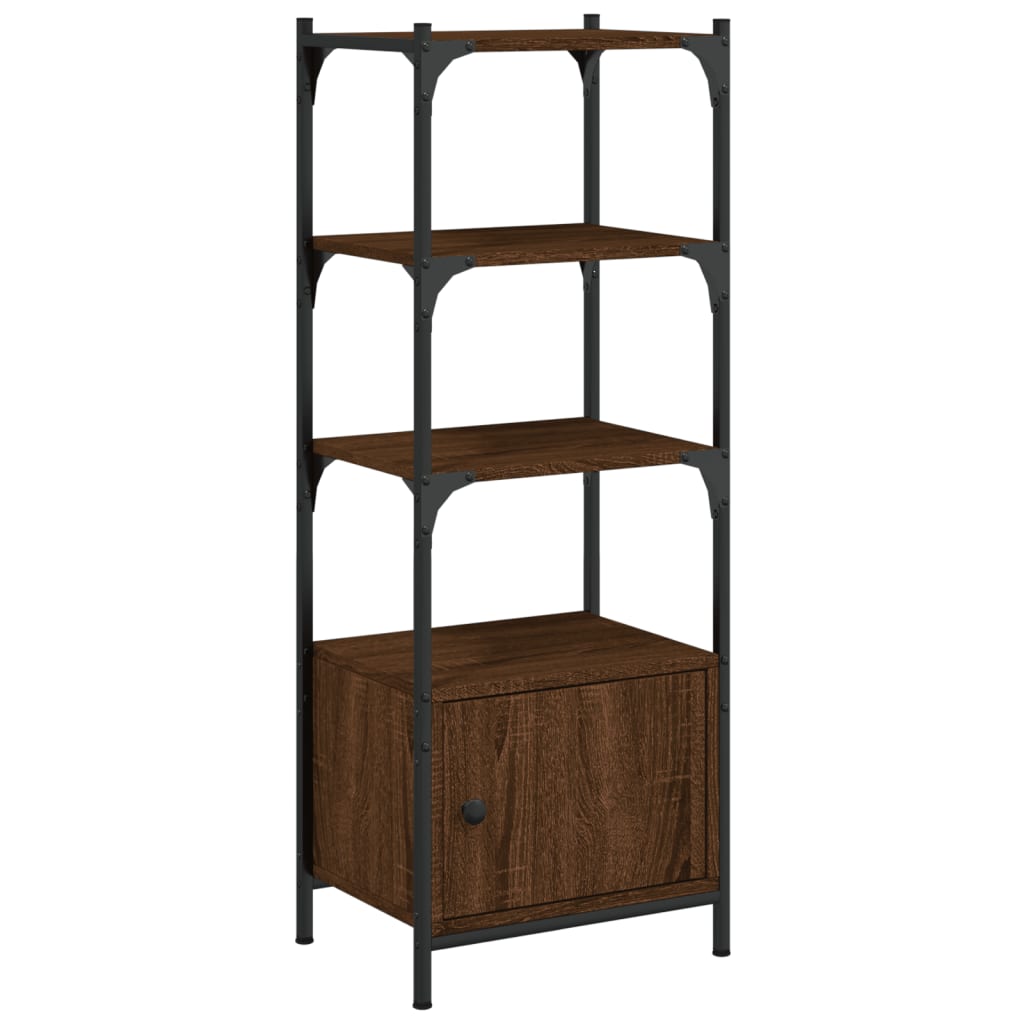 Bookcase 3 Shelves Brown Oak Look 41x30x109.5 cm