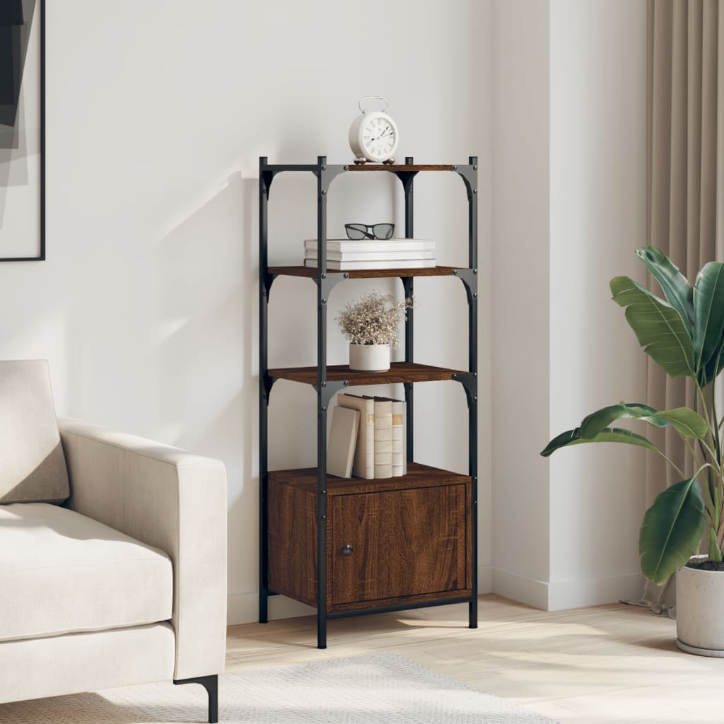 Bookcase 3 Shelves Brown Oak Look 41x30x109.5 cm