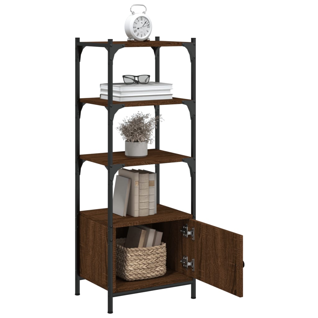 Bookcase 3 Shelves Brown Oak Look 41x30x109.5 cm