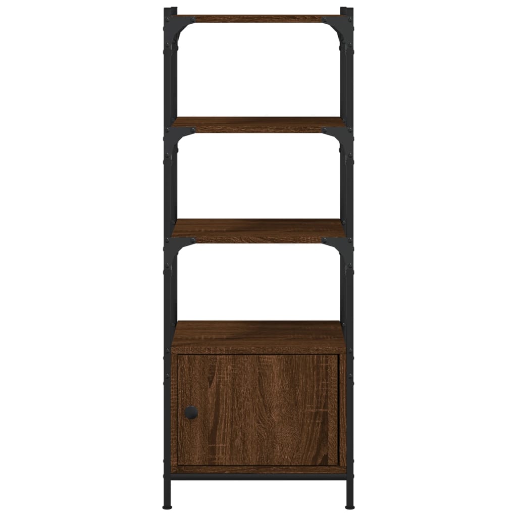 Bookcase 3 Shelves Brown Oak Look 41x30x109.5 cm