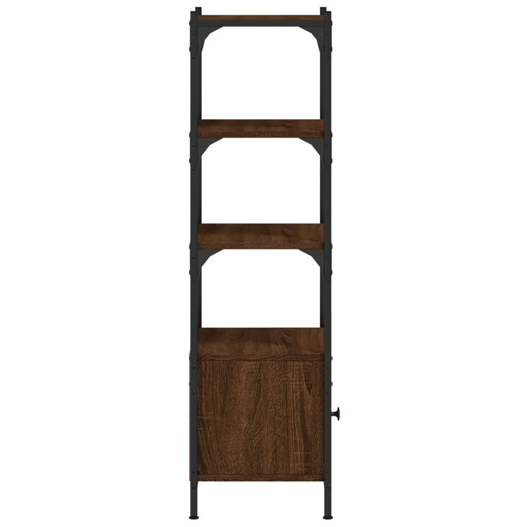 Bookcase 3 Shelves Brown Oak Look 41x30x109.5 cm