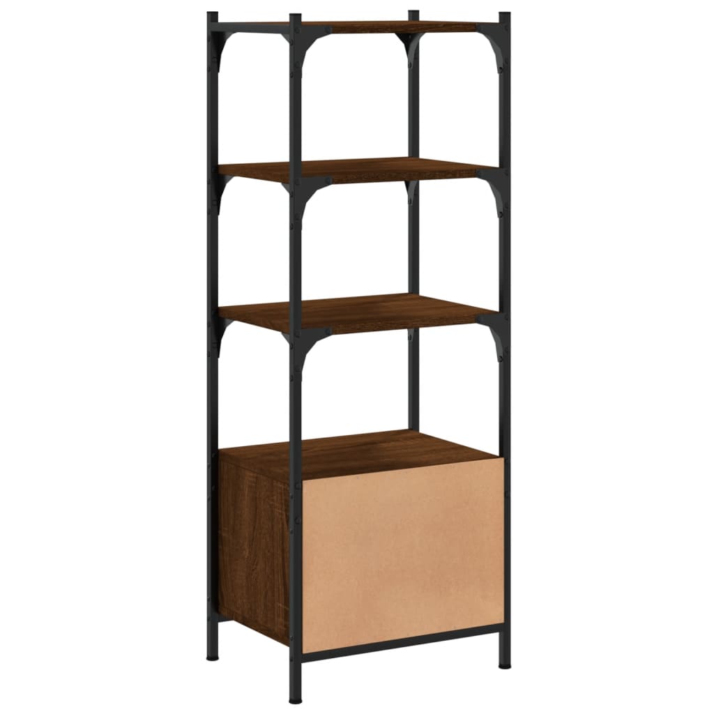 Bookcase 3 Shelves Brown Oak Look 41x30x109.5 cm