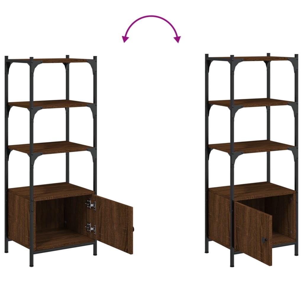 Bookcase 3 Shelves Brown Oak Look 41x30x109.5 cm