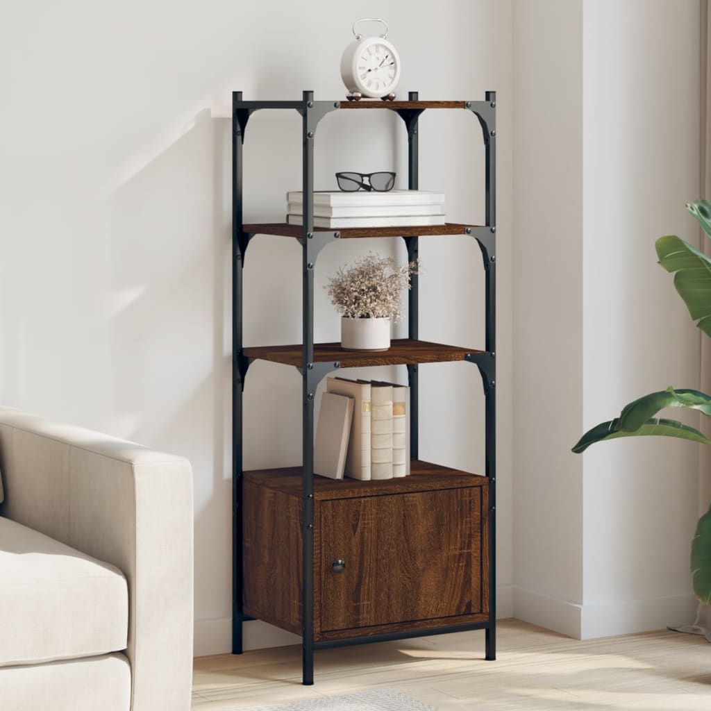 Bookcase 3 Shelves Brown Oak Look 41x30x109.5 cm
