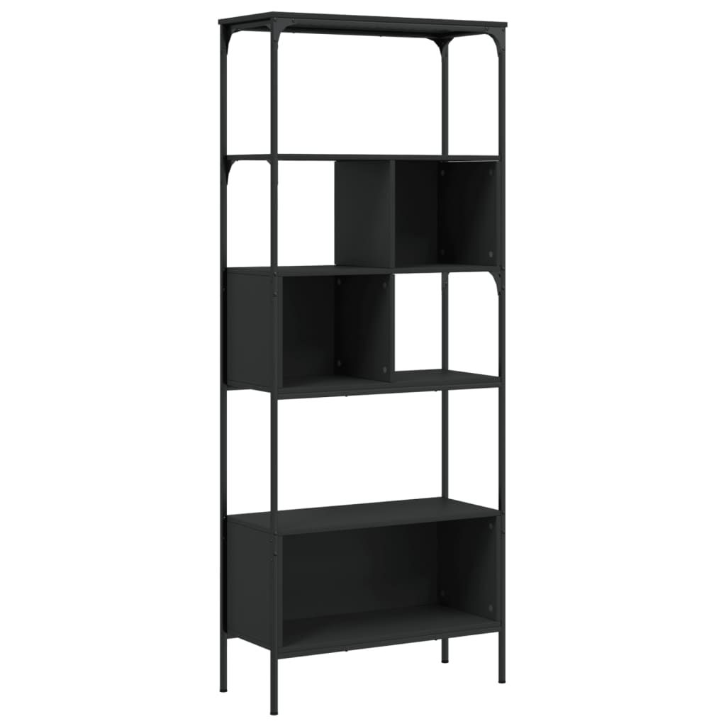 Bookcase 5 Shelves Black 76x33x188.5 cm Wood Material