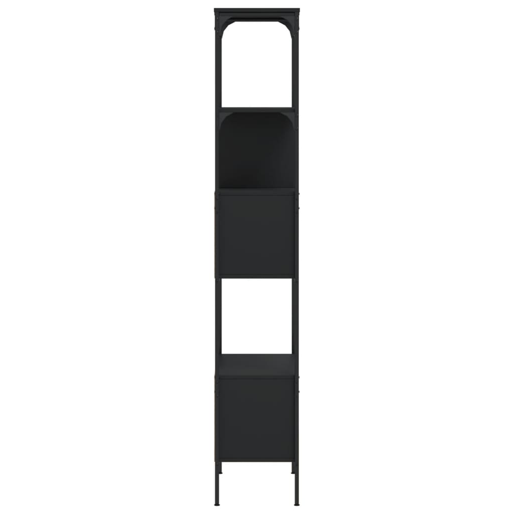 Bookcase 5 Shelves Black 76x33x188.5 cm Wood Material