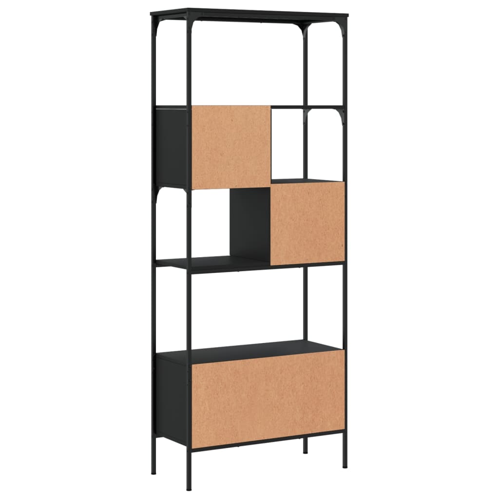 Bookcase 5 Shelves Black 76x33x188.5 cm Wood Material