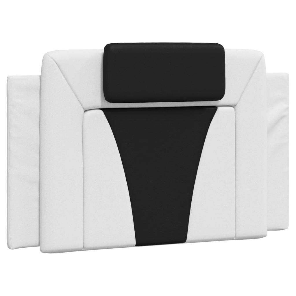 Bed frame with headboard white and black 80x200 cm artificial leather