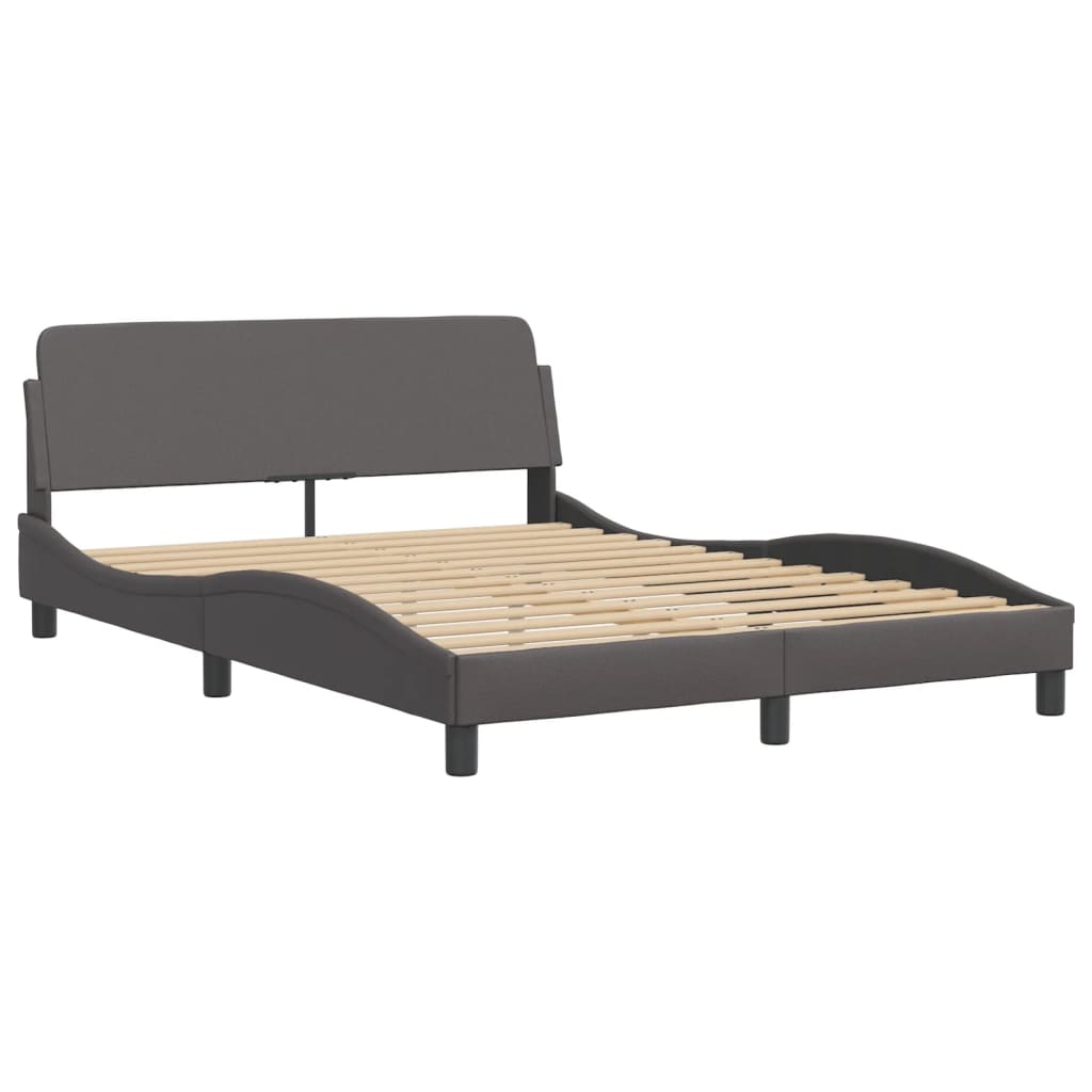 Bettgestell "Viana" ohne Matratze Grau 140x190 cm Kunstleder
