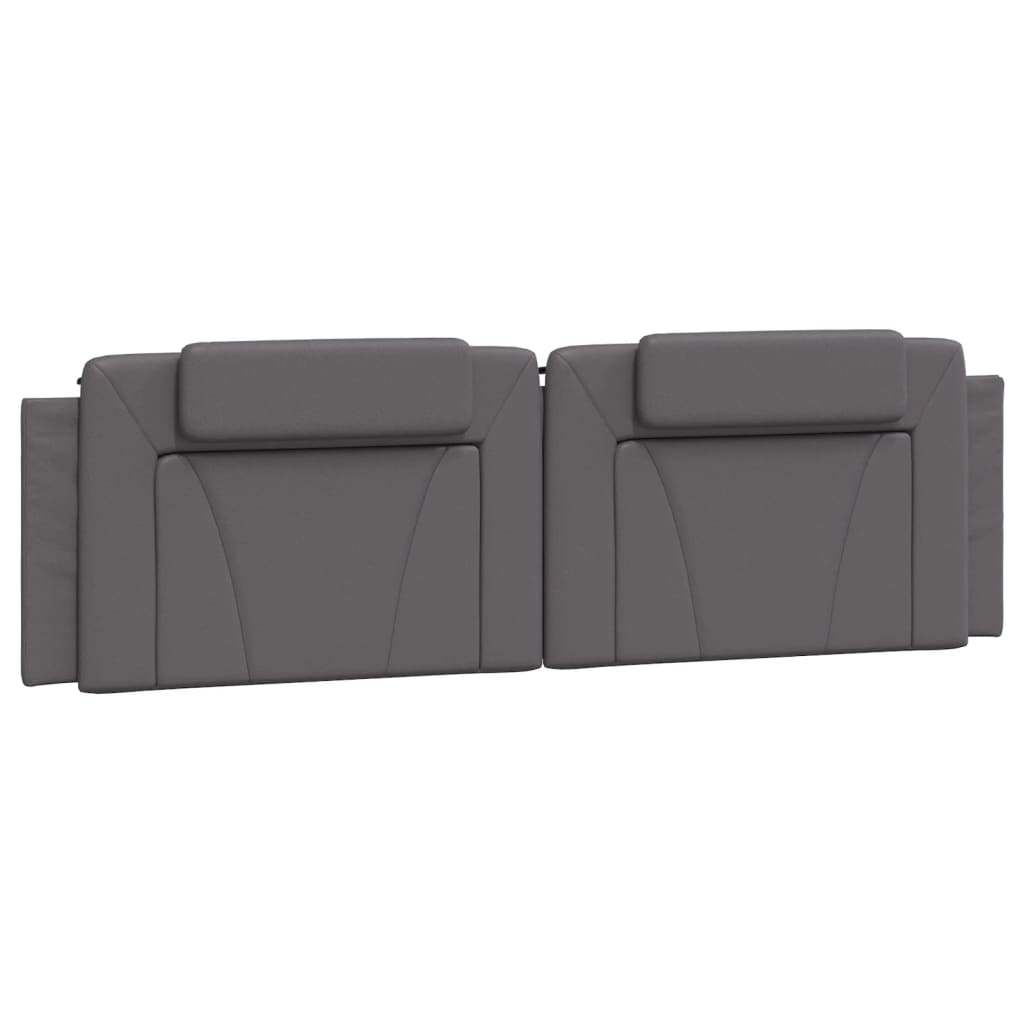 Bed frame with headboard gray 180x200 cm artificial leather