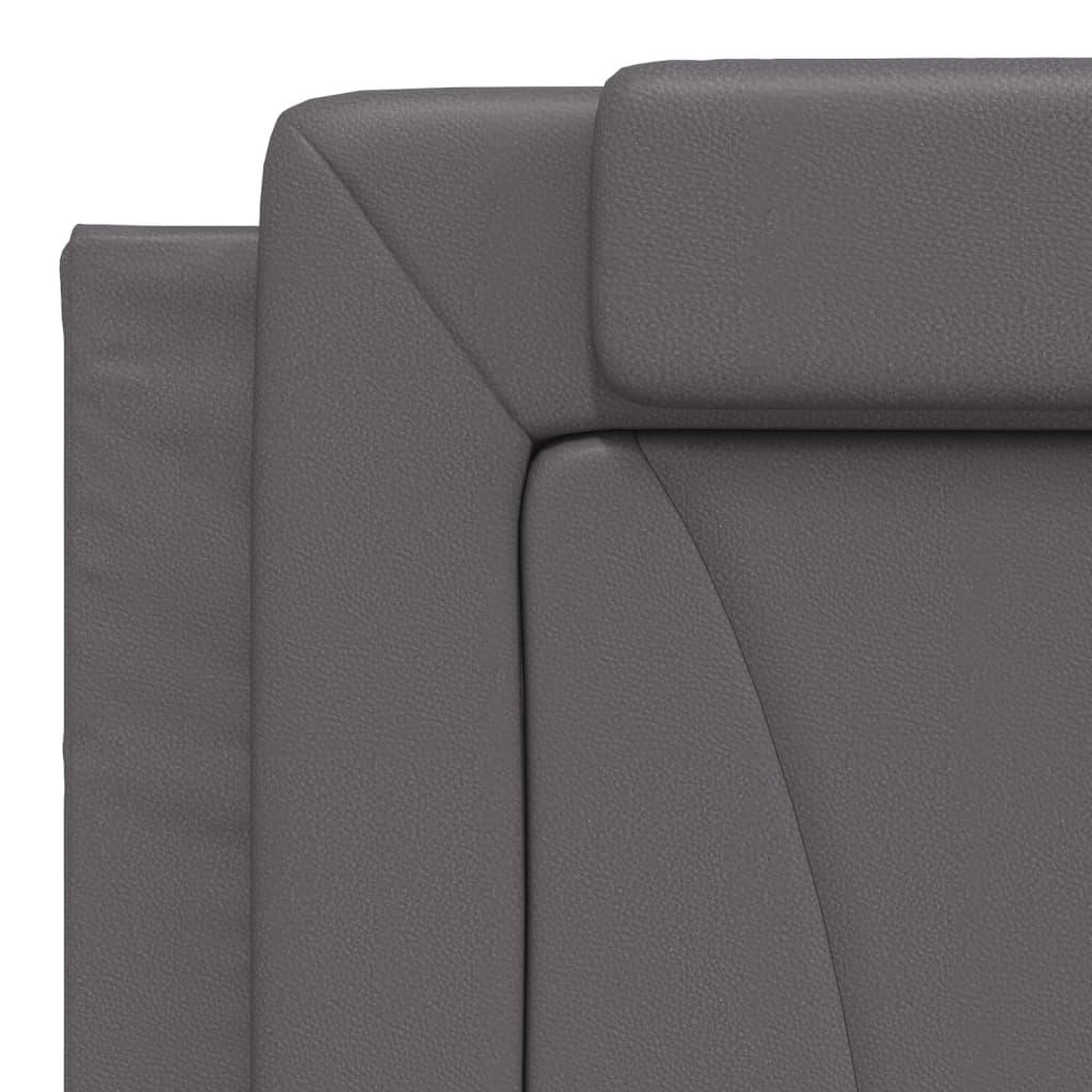Bed frame with headboard gray 180x200 cm artificial leather