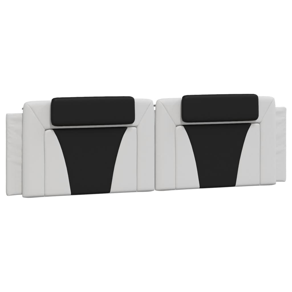 Bed frame with headboard white and black 180x200 cm artificial leather