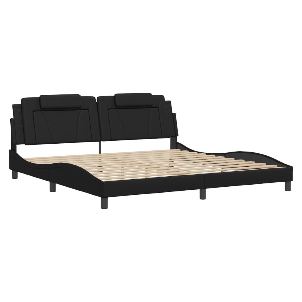 Bettgestell "Viana" ohne Matratze Schwarz 200x200 cm Kunstleder