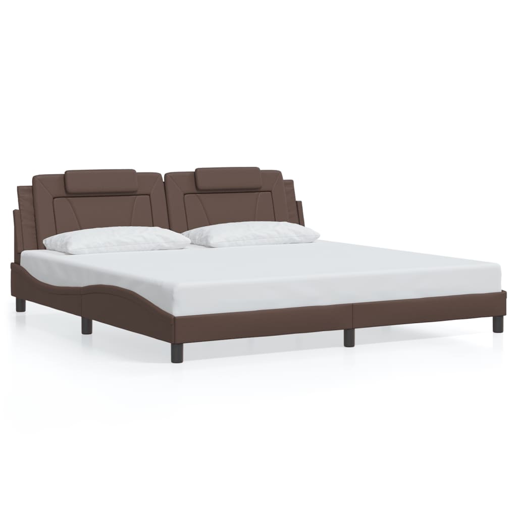 Bettgestell "Viana" ohne Matratze Braun 200x200 cm Kunstleder