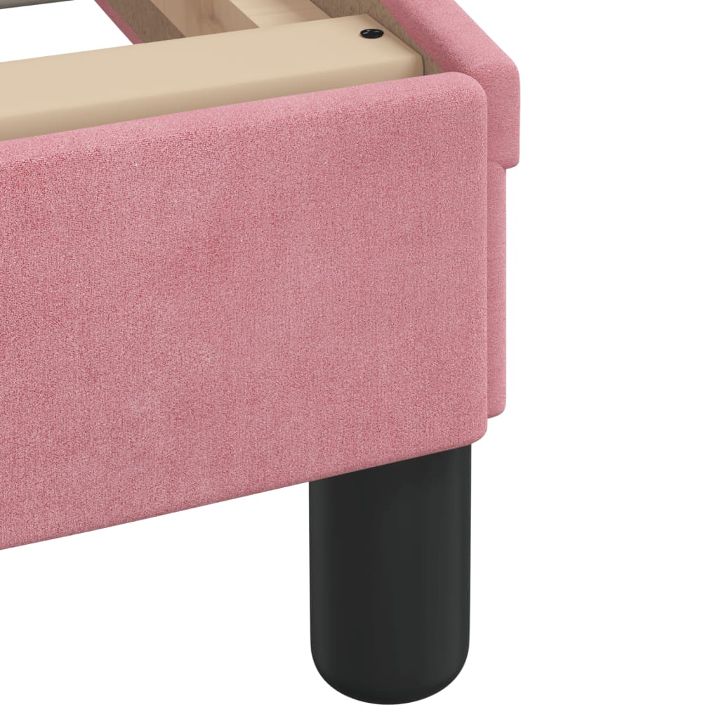 Bed with mattress pink 80x200 cm velvet