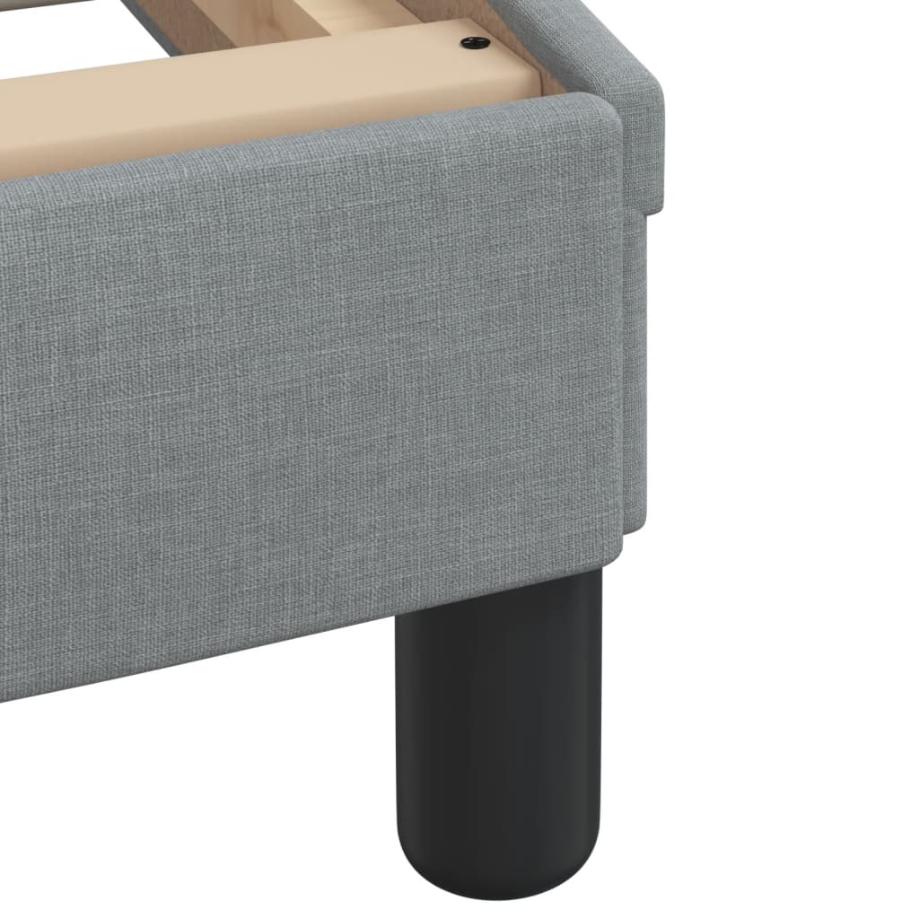 Bed with mattress light grey 100x200 cm fabric