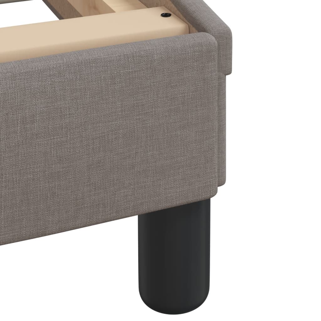 Bed with mattress taupe 100x200 cm fabric