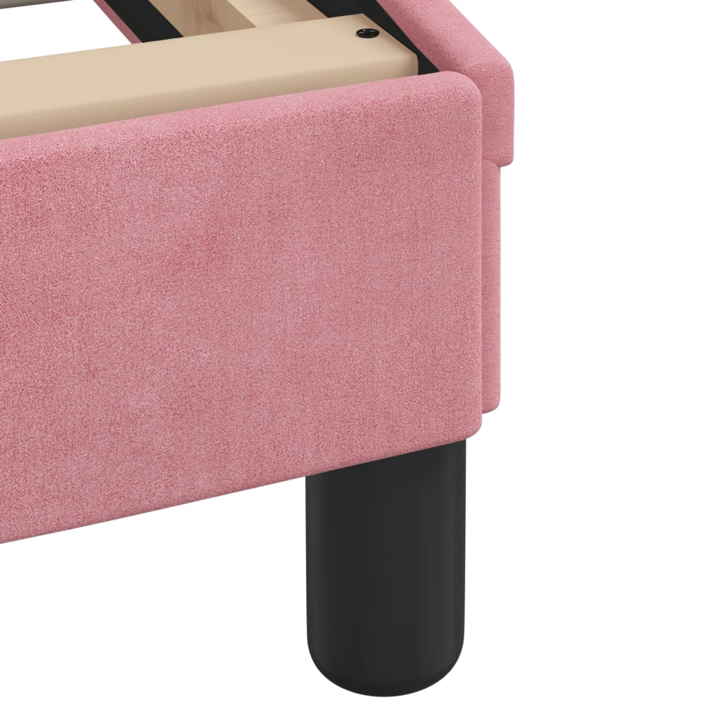 Bett mit Matratze "Dover" Rosa 140x190 cm Samt