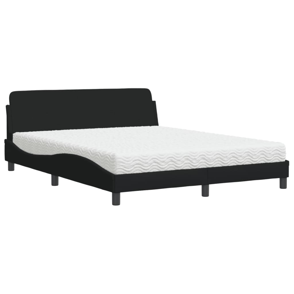 Bett mit Matratze "Dover" Schwarz 160x200 cm Stoff