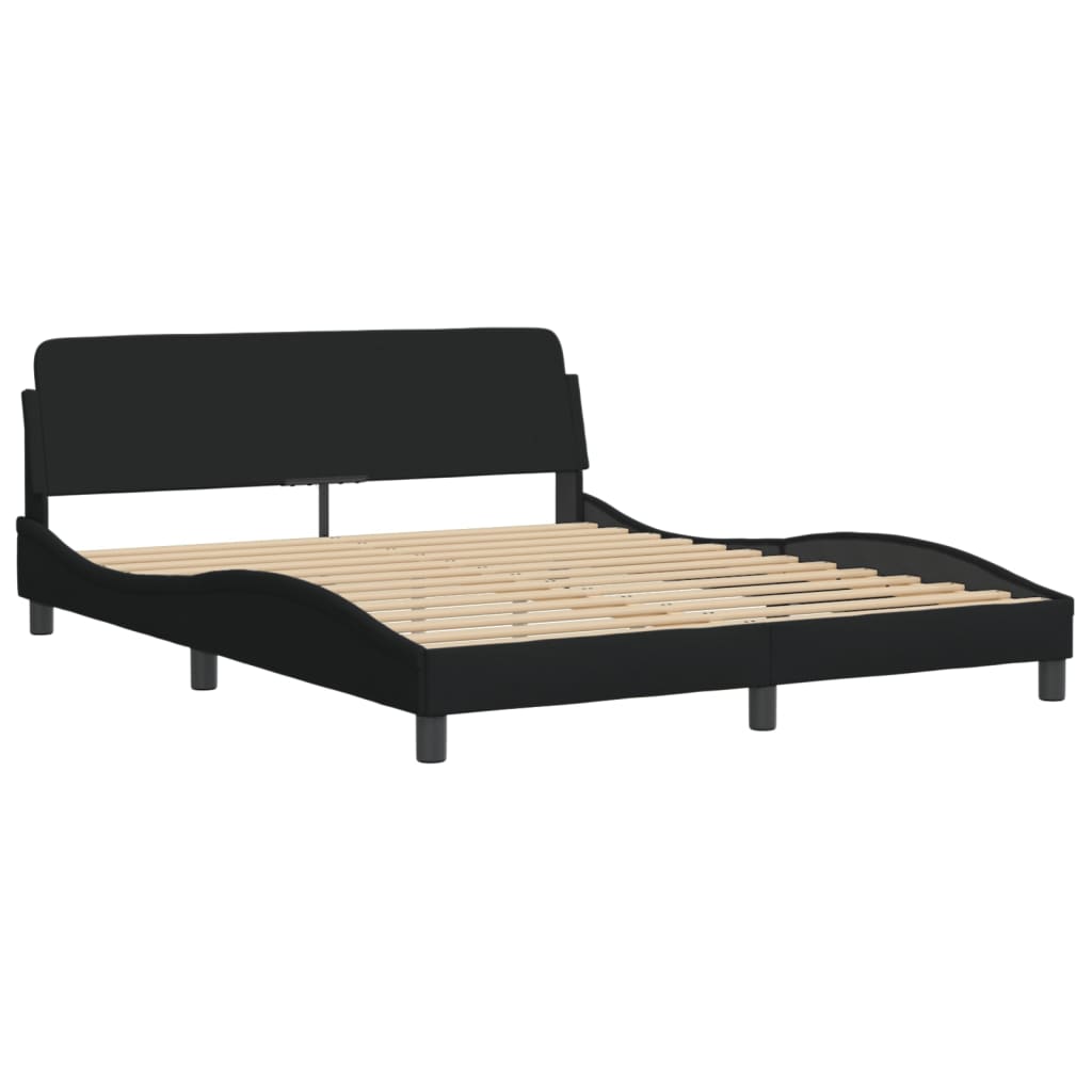 Bett mit Matratze "Dover" Schwarz 160x200 cm Stoff