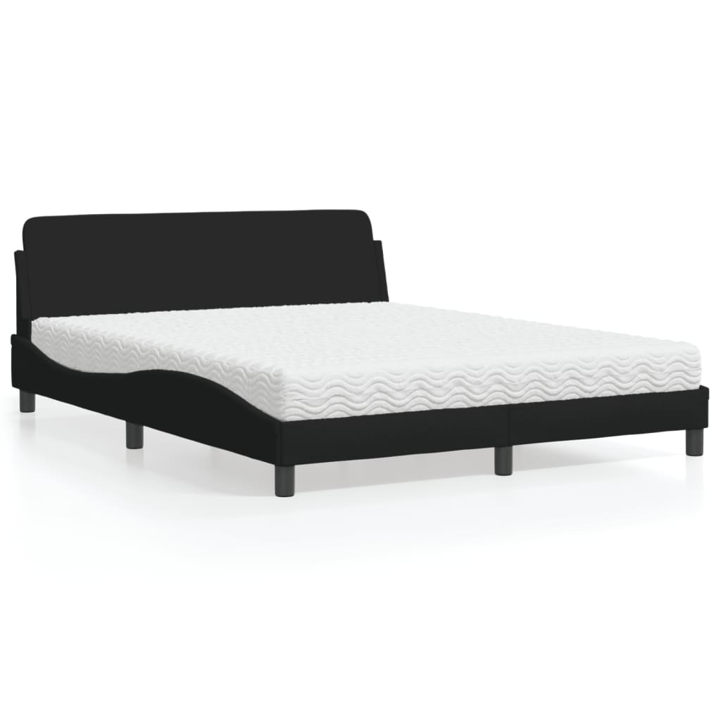 Bett mit Matratze "Dover" Schwarz 160x200 cm Stoff