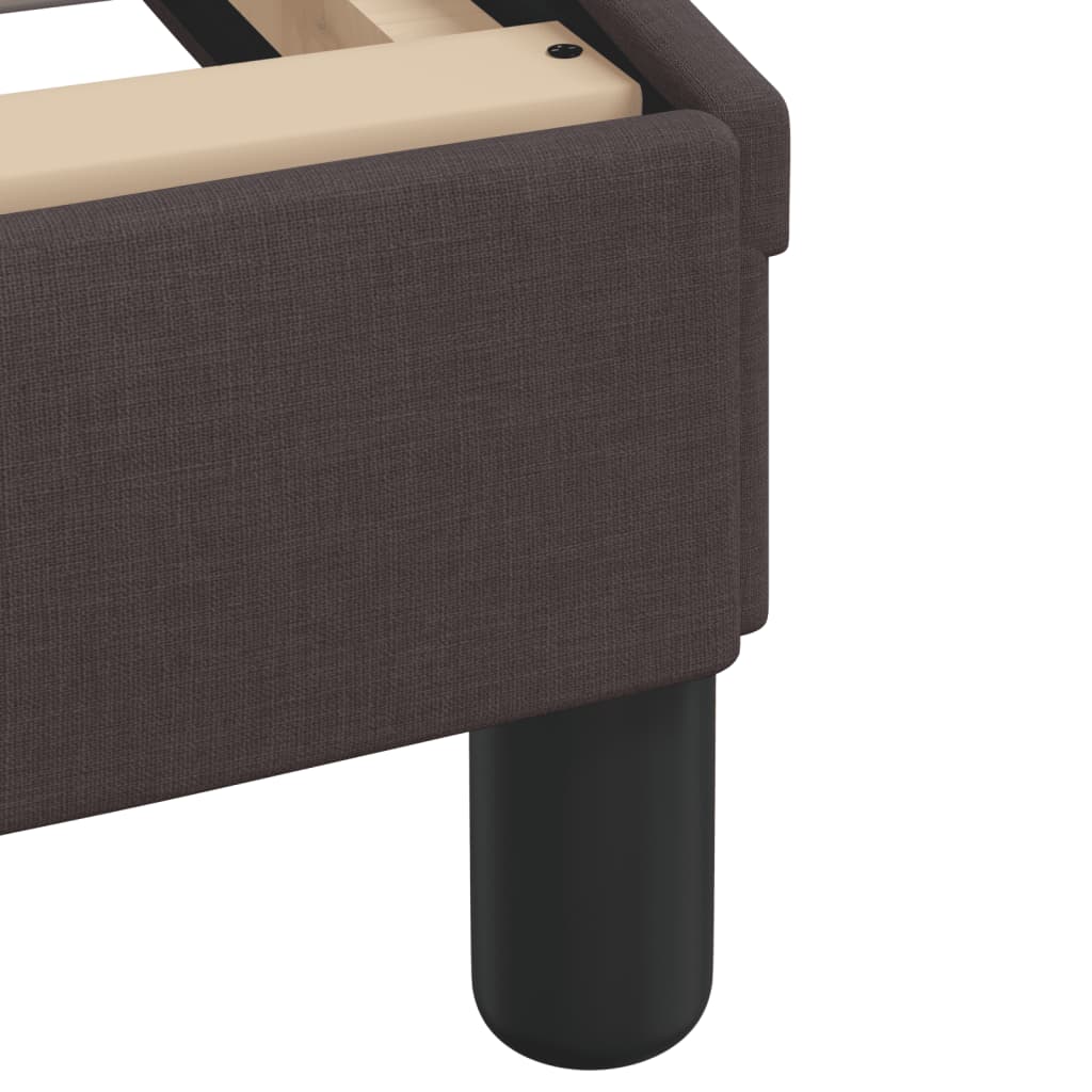 Bed with mattress dark brown 160x200 cm fabric