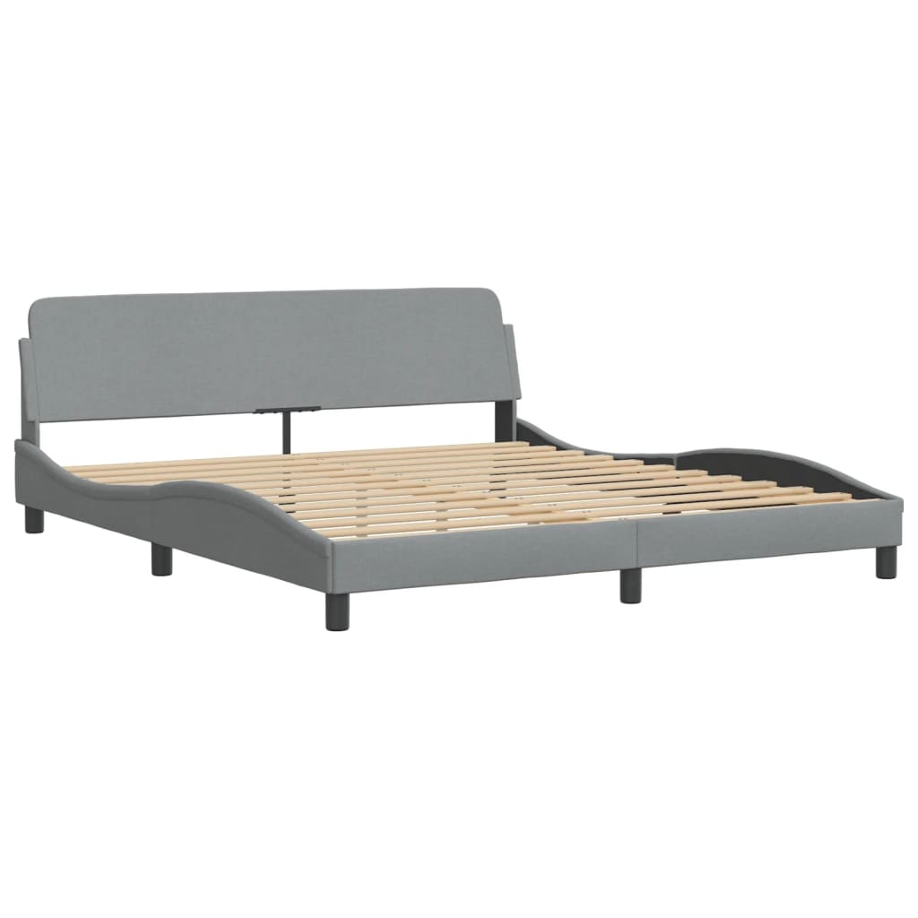 Bett mit Matratze "Dover" Hellgrau 180x200 cm Stoff