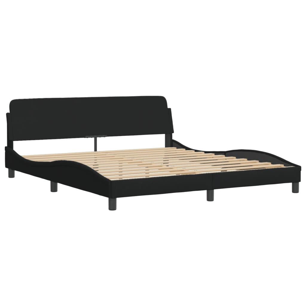 Bett mit Matratze "Dover" Schwarz 180x200 cm Stoff
