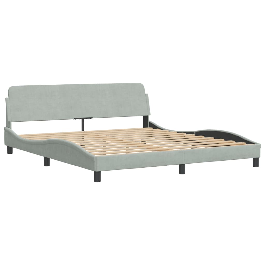Bett mit Matratze "Dover" Hellgrau 180x200 cm Samt