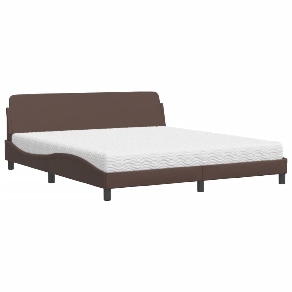 Bett mit Matratze "Dover" Braun 180x200 cm Kunstleder