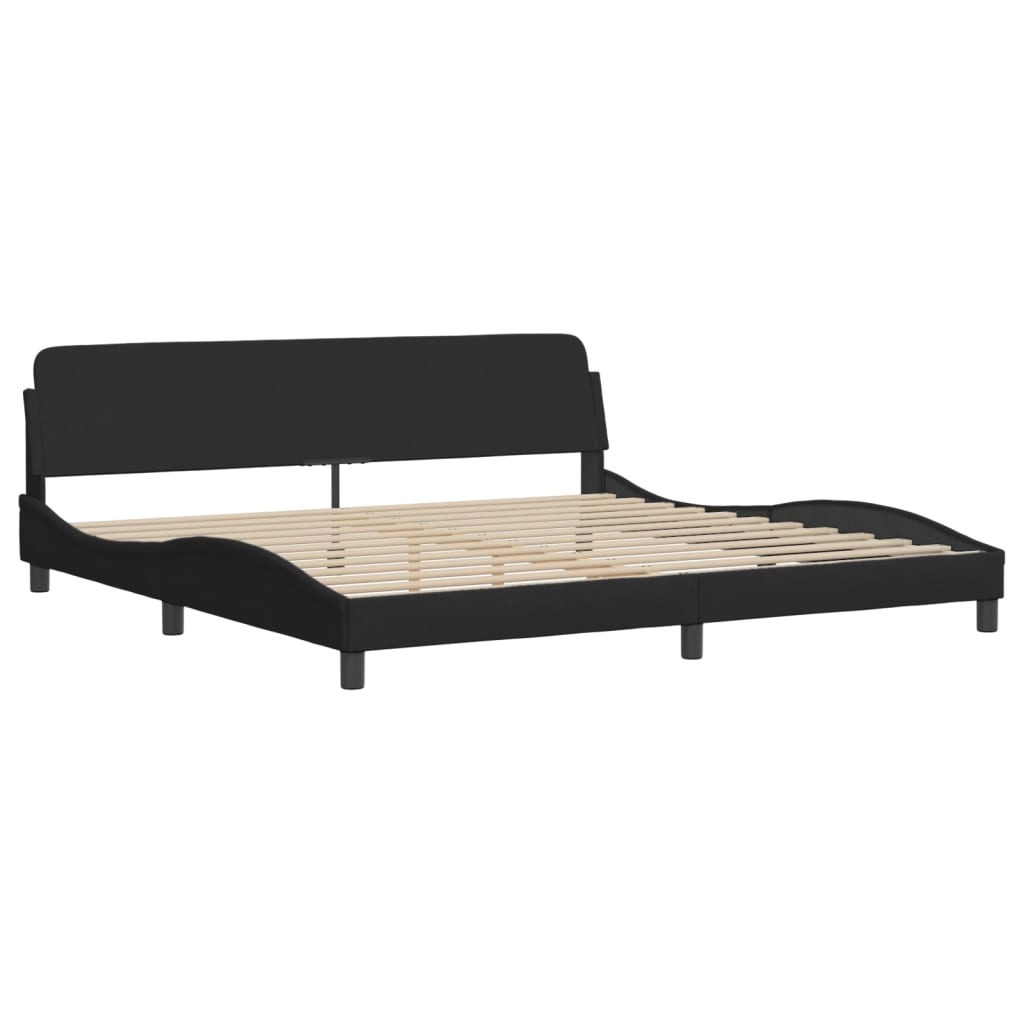 Bett mit Matratze "Dover" Schwarz 200x200 cm Stoff