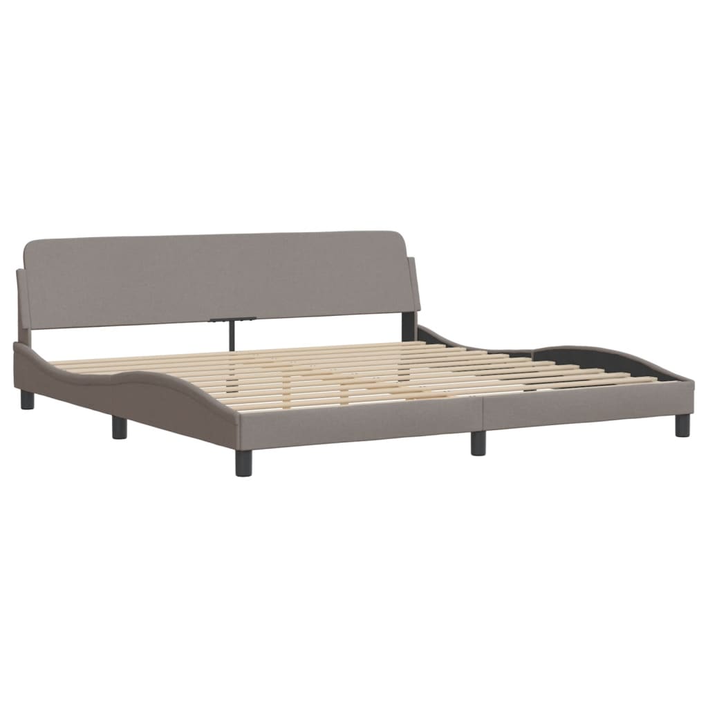 Bed with mattress taupe 200x200 cm fabric
