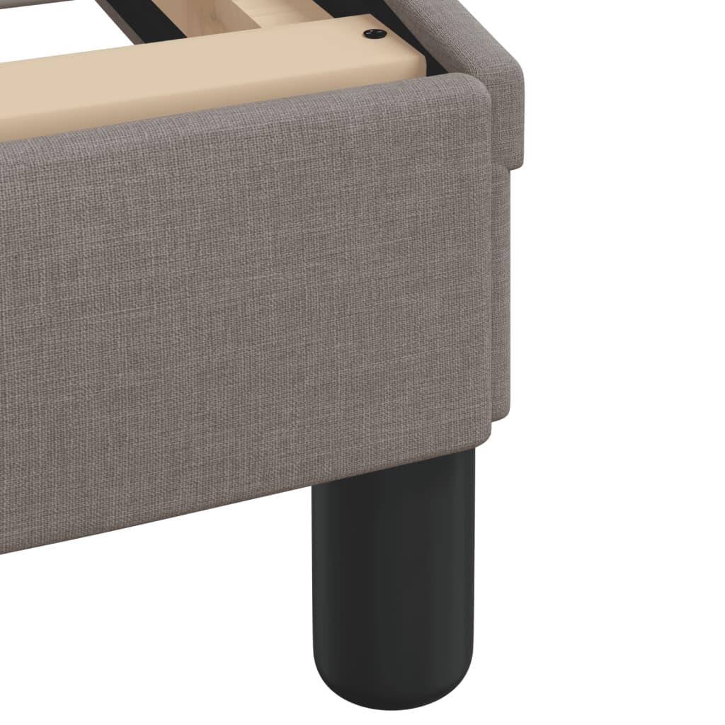 Bed with mattress taupe 200x200 cm fabric