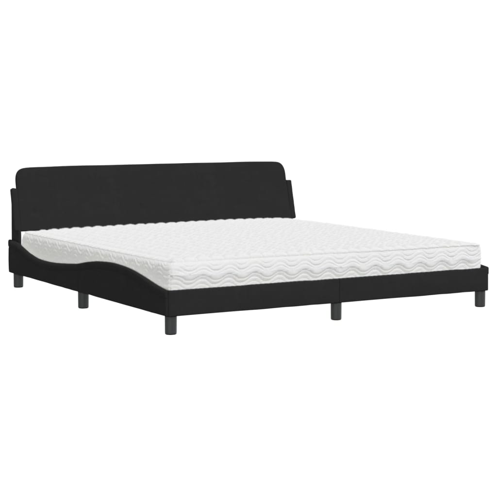 Bett mit Matratze "Dover" Schwarz 200x200 cm Samt