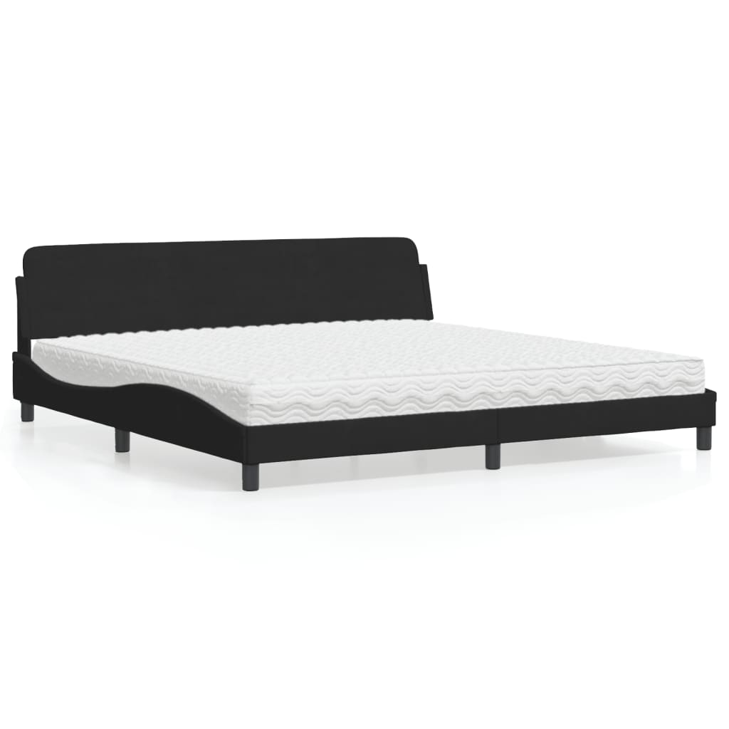 Bett mit Matratze "Dover" Schwarz 200x200 cm Samt