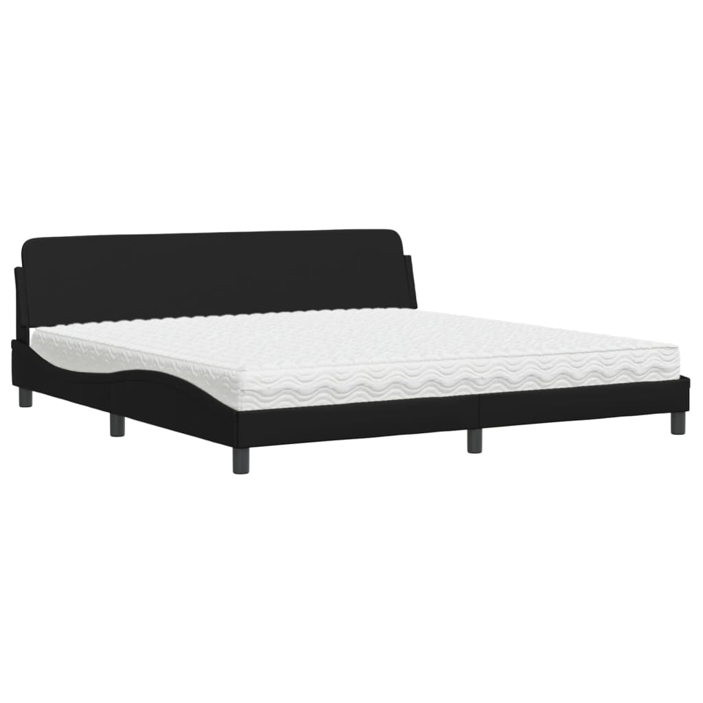 Bett mit Matratze "Dover" Schwarz 200x200 cm Kunstleder