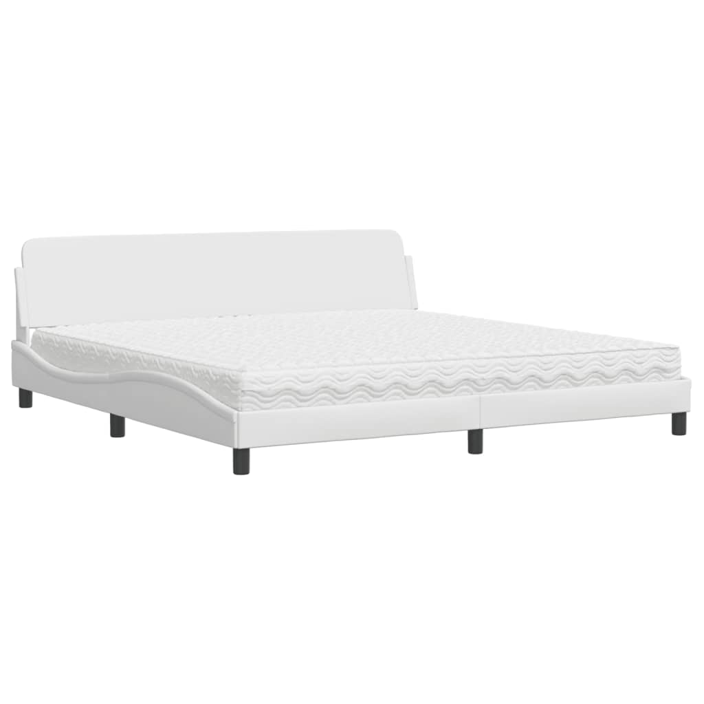 Bett mit Matratze "Dover" Weiß 200x200 cm Kunstleder