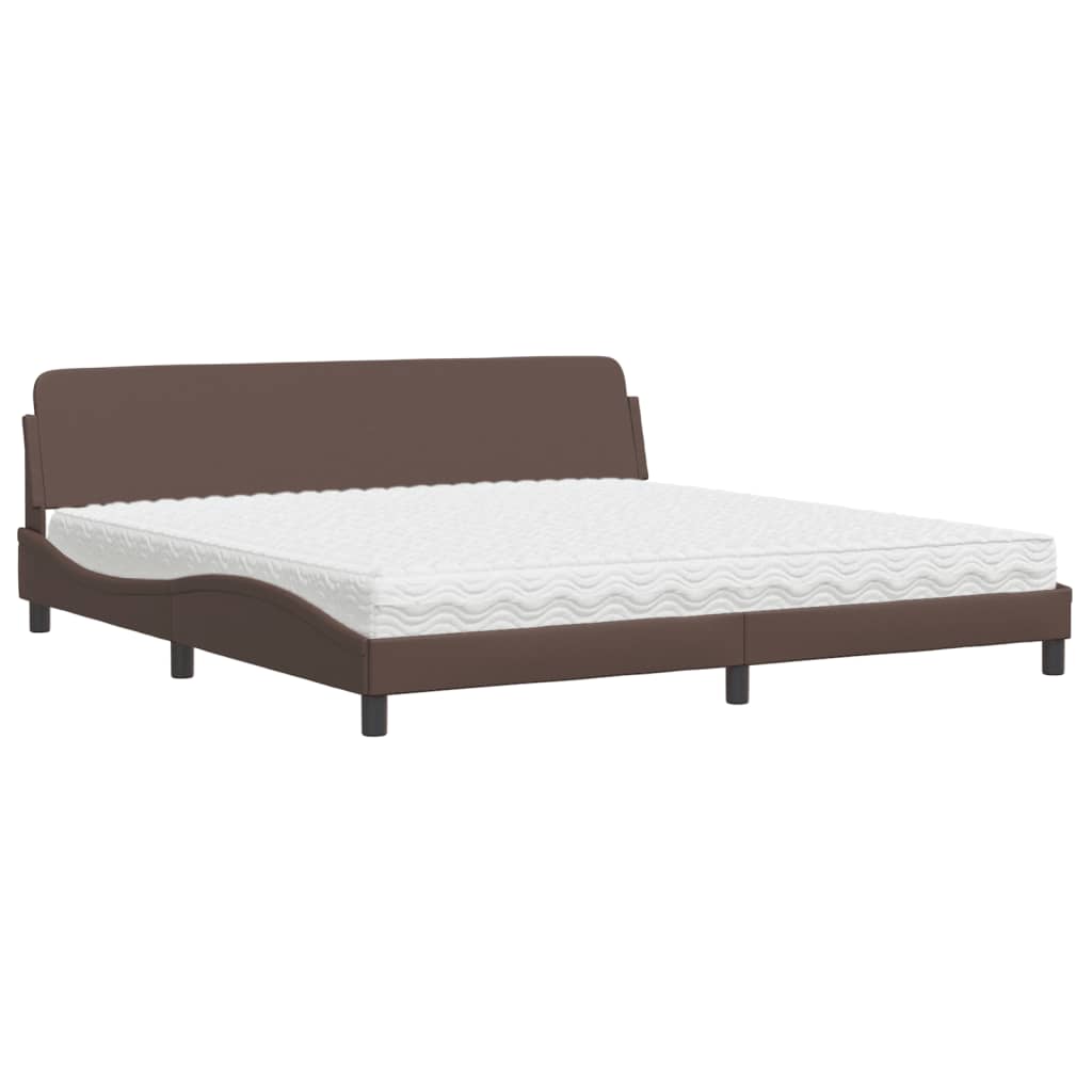 Bett mit Matratze "Dover" Braun 200x200 cm Kunstleder