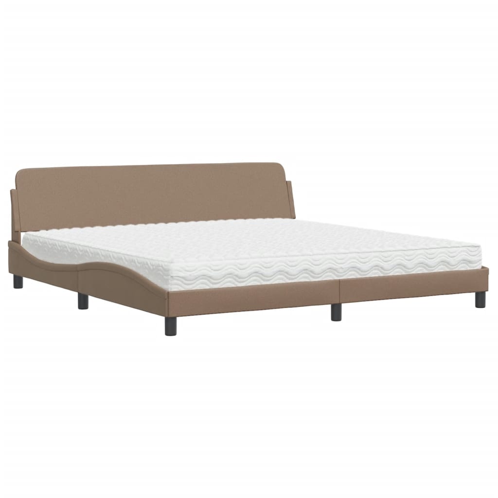 Bett mit Matratze "Dover" Cappuccino-Braun 200x200 cm Kunstleder